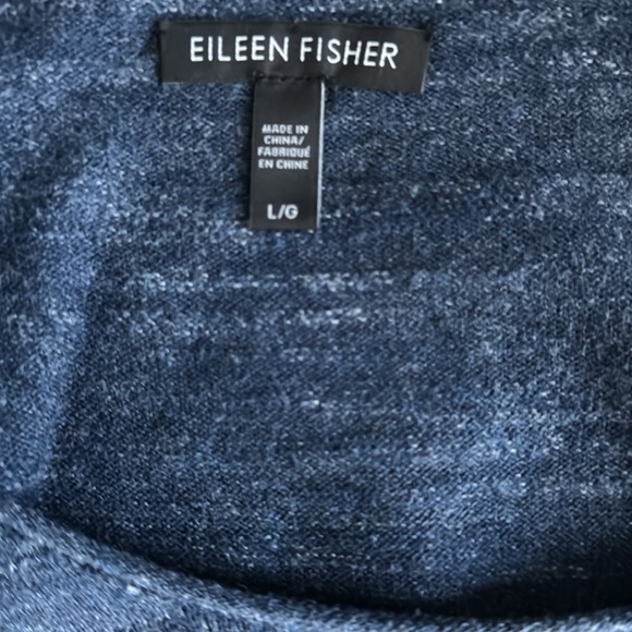 Eileen Fisher 100% organic cotton sweater tunic denim color size L button down - Picture 8 of 8